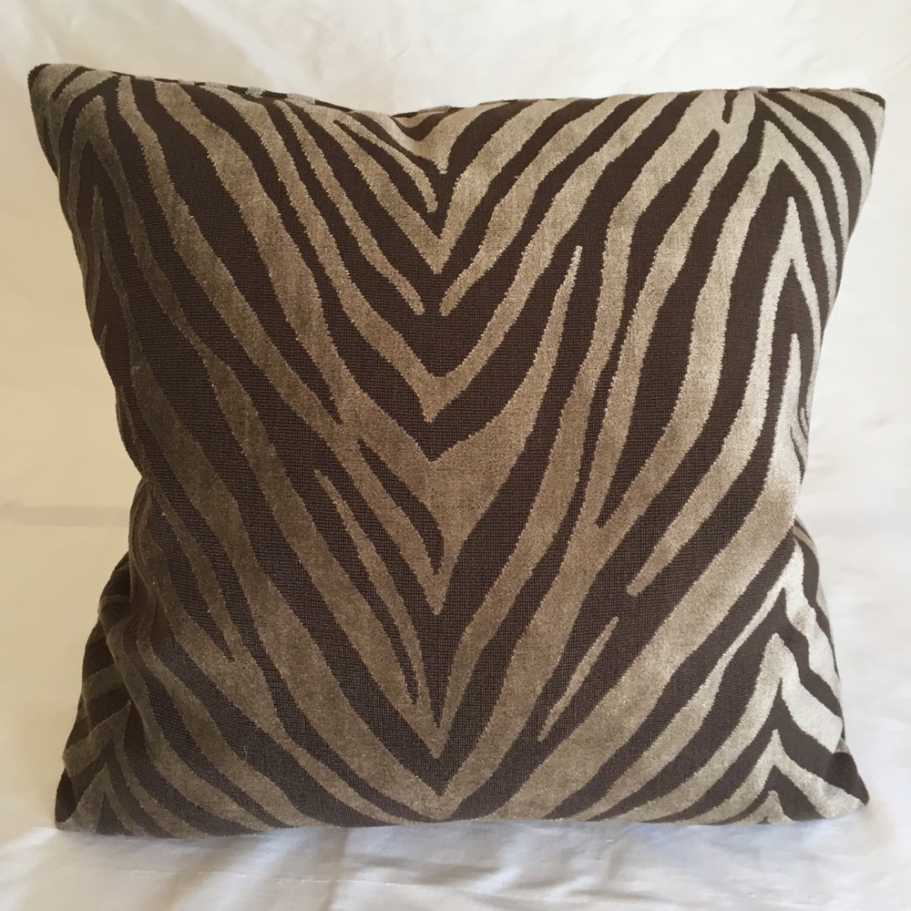 20” Chocolate Zebra Pillow Cover
